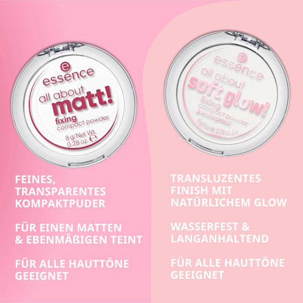 Kompaktpuder All About Soft Glow! Fixing Waterproof, 8 g