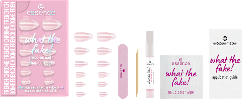 Künstliche Nägel What The Fake! Press-On Nails Manicure Set 05 French Chrome, 28 St