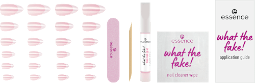 Künstliche Nägel What The Fake! Press-On Nails Manicure Set 05 French Chrome, 28 St