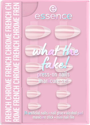 Künstliche Nägel What The Fake! Press-On Nails Manicure Set 05 French Chrome, 28 St