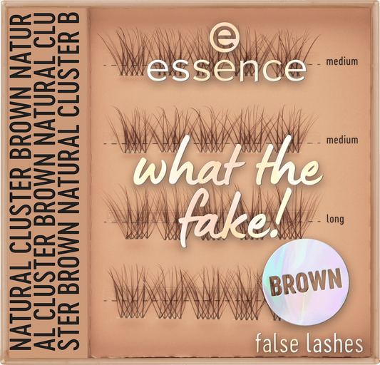 essence Kit de faux cils What The Fake! 05 Natural Cluster Brown, 1 pce