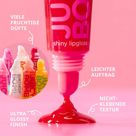 Lipgloss Juicy Bomb Shiny 110 Crushed Berry, 10 ml