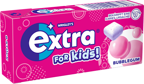 Kauwgom, Extra for Kids Bubblegum, suikervrij, 8 stuks