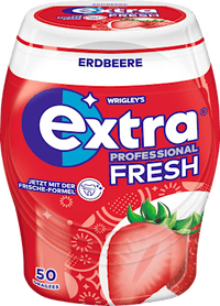Kauwgom, Extra Professional Fresh, Aardbei, suikervrij, 50 stuks