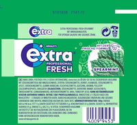 Kauwgom, Extra Professional Fresh, Spearmint, suikervrij, 10 stuks