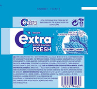 Kauwgom, Extra Professional Fresh, Strong Mint, suikervrij, 10 stuks
