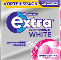 Kauwgom, Extra Professional White, Bubblemint, suikervrij, 3-pack, 30 stuks