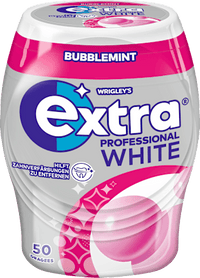 Kauwgom Extra Professional Wit, Bubblemint, suikervrij, 50 stuks