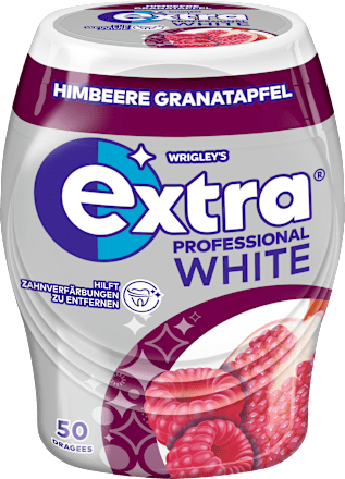 Kaugummi, Extra Professional White, Himbeere Granatapfel, zuckerfrei, 50 St