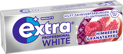 Kauwgom, Extra Professional Wit, Framboos Granaatappel, suikervrij, 10 stuks