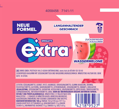Kaugummi, Wassermelone, zuckerfrei, 10 St