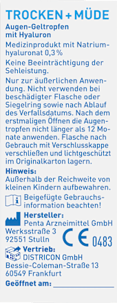Augentropfen Trockene + Müde Augen, 10 ml