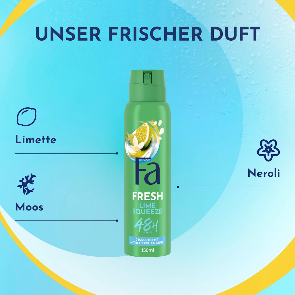 Fa Deospray Fresh Lime Squeeze, 150 ml