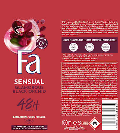 Deospray Sensual Glamorous Black Orchid, 150 ml Fa