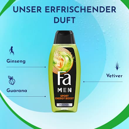 Duschgel Men Sport Energy Boost 3in1, 400 ml