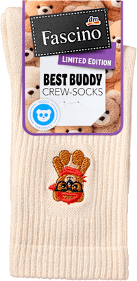 Crew Socken mit Teddy-Motiv beige Gr. 39-42, 1 St
