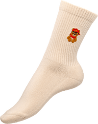 Crew Socken mit Teddy-Motiv beige Gr. 39-42, 1 St