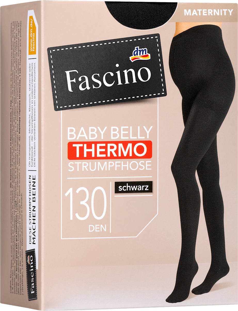 Fascino Schwangerschafts-Strumpfhose Thermo schwarz Gr. 38/40, 130 DEN, 1 St