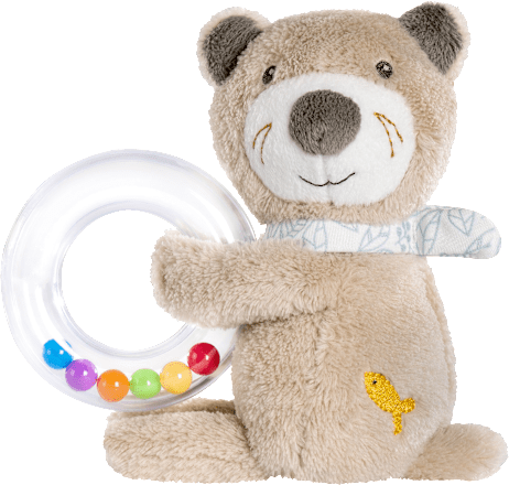Greifer Otter mit Rasselring, beige, 1 St