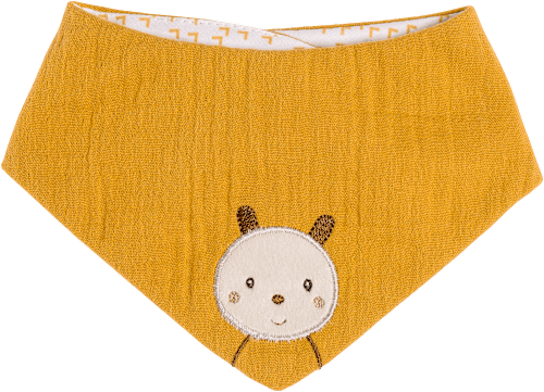 Halstuch zum Wenden aus Musselin mit Bienen-Motiv , gelb, 1 St