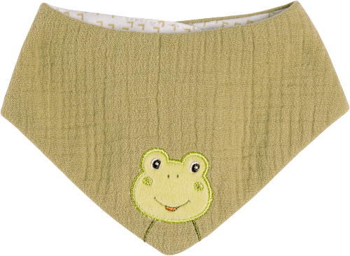 Halstuch zum Wenden aus Musselin mit Frosch-Motiv, grün, 1 St