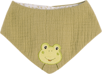 Halstuch zum Wenden aus Musselin mit Frosch-Motiv, grün, 1 St