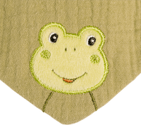 Halstuch zum Wenden aus Musselin mit Frosch-Motiv, grün, 1 St