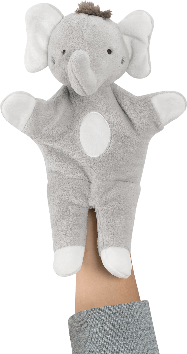 fehn Handpuppe Elefant, grau