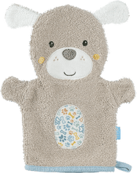 Waschhandschuh Hund, grau, 1 St