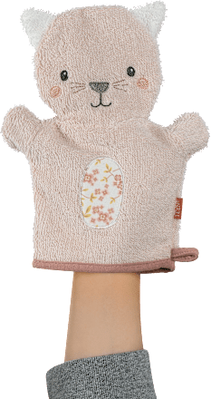 Waschhandschuh Katze, rosa