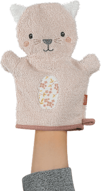 Waschhandschuh Katze, rosa