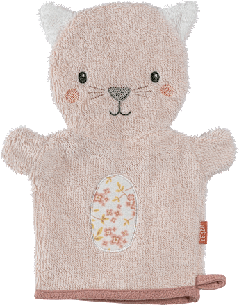 Waschhandschuh Katze, rosa