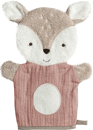 Waschhandschuh Reh, rosa, 1 St