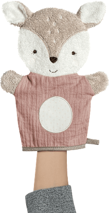 Waschhandschuh Reh, rosa, 1 St