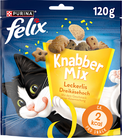 Katzenleckerli Knabber Mix Dreikäsehoch, 120 g Felix