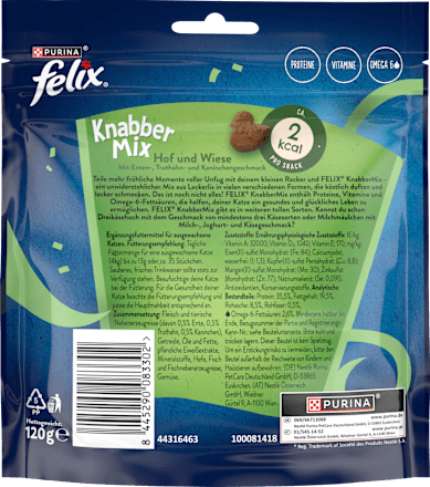 Kattensnacks knabbelmix boerderij &amp; weide, 120 g