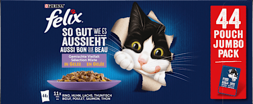 Nat kattenvoer gemengde variëteit megaverpakking (44x85 g), 3,74 kg
