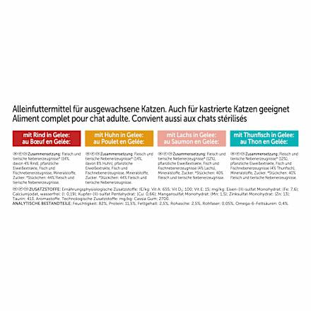 Nat kattenvoer gemengde variëteit megaverpakking (44x85 g), 3,74 kg