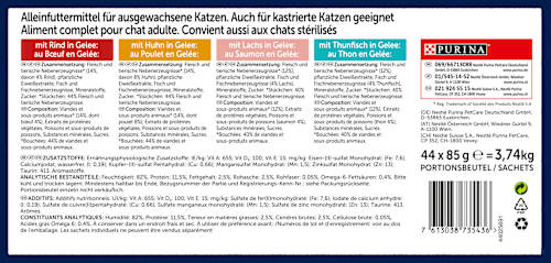 Nat kattenvoer gemengde variëteit megaverpakking (44x85 g), 3,74 kg