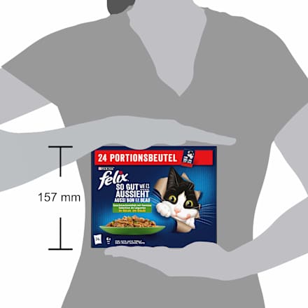 Nat kattenvoer, gemengde variatie met groenten in gelei, multipack (24 x 85 g), 2,04 kg