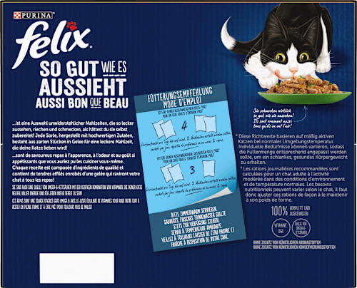 Nat kattenvoer, gemengde variatie met groenten in gelei, multipack (24 x 85 g), 2,04 kg