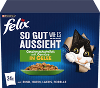 Nat kattenvoer, gemengde variatie met groenten in gelei, multipack (24 x 85 g), 2,04 kg
