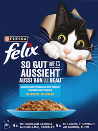 Nat kattenvoer in diverse smaken uit de water-in-gelei multipack (18x85 g), 1,53 kg