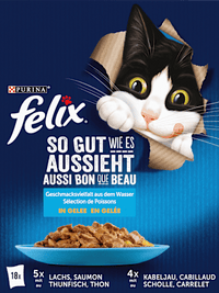 Nat kattenvoer in diverse smaken uit de water-in-gelei multipack (18x85 g), 1,53 kg