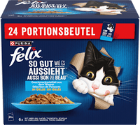 Nat kattenvoer, diverse smaken van water in gelei, multipack (24 x 85 g), 2,04 kg