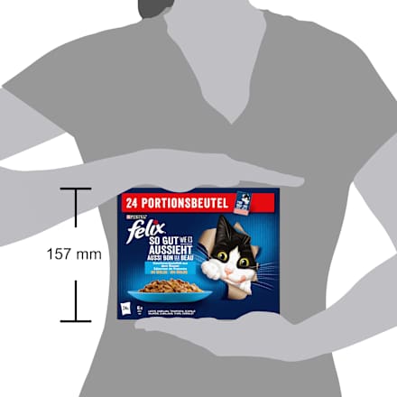Nassfutter Katze, Geschmacksvielfalt aus dem Wasser in Gelee, Multipack (24x85g), 2,04 kg