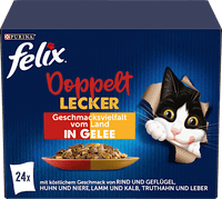 Nat kattenvoer, diverse smaken uit het land in gelei, multipack (24 x 85 g), 2,04 kg