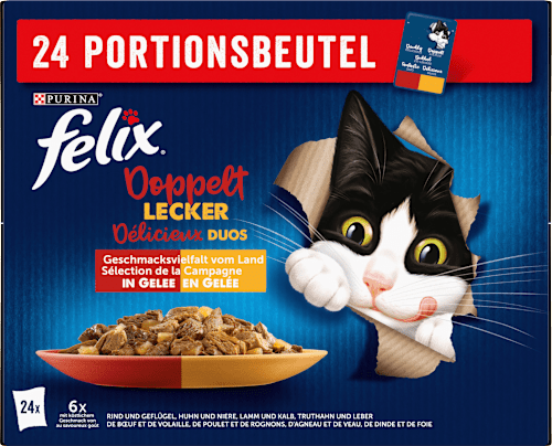 Nat kattenvoer, diverse smaken uit het land in gelei, multipack (24 x 85 g), 2,04 kg