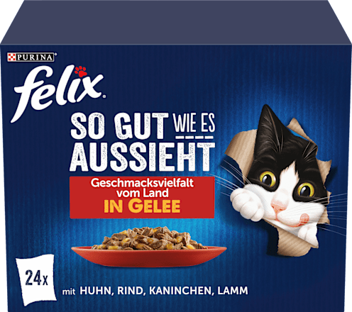 Nassfutter Katze, Geschmacksvielfalt vom Land in Gelee,Multipack (24x85 g), 2.040 g