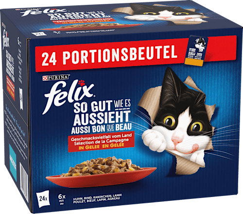 Nat kattenvoer, diverse smaken uit het land in gelei, multipack (24 x 85 g), 2.040 g